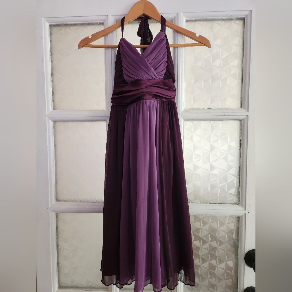 Purple Homecoming winter formal Halter Dress